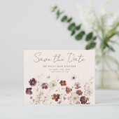 Wildblume für Herbst Hochzeit Datum speichern Postkarte (Stehend Vorderseite)