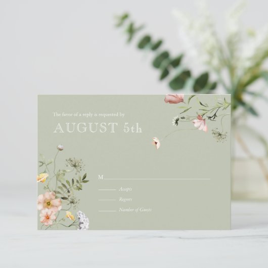 Wildblume für Hochzeiten auf Wasserfarben (Stehend Vorderseite)