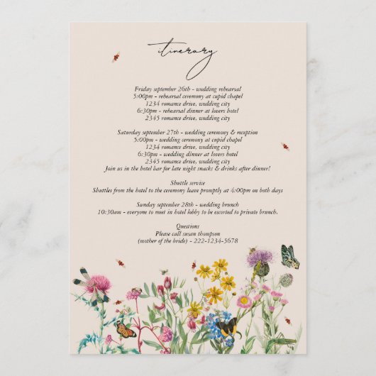 Wildblume für Hochzeiten auf Wasserfarben Programm (Rückseite)