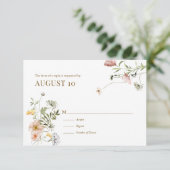 Wildblume für Hochzeiten auf Wasserfarben RSVP Karte (Stehend Vorderseite)