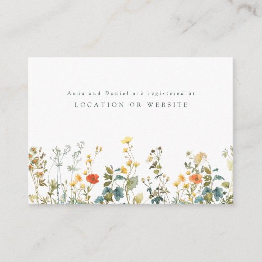 Wildblume für Hochzeiten Begleitkarte (Vorderseite)