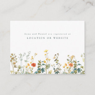 Wildblume für Hochzeiten Begleitkarte