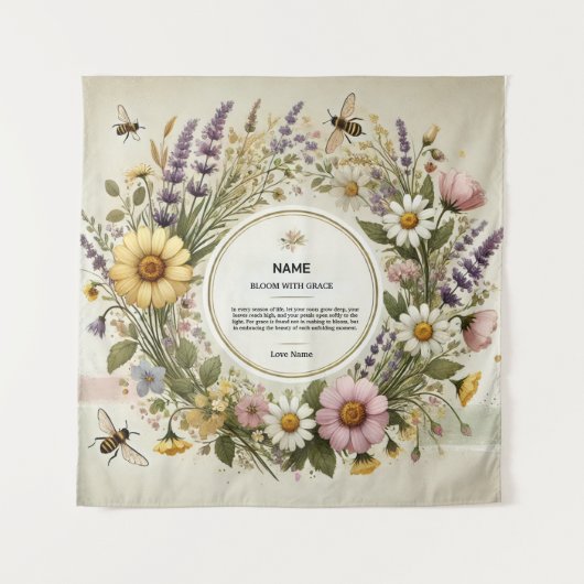 "Wildblume für Kernbrennstoff" Personalisiert Wandteppich (Vorderseite)