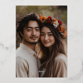 Wildblume für lebendige Herbsthochzeiten speichern Folieneinladung (Rückseite)