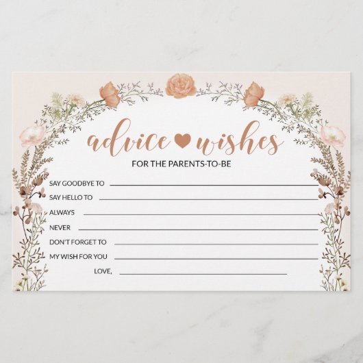 Wildblume für Mädchen - Babydusche - Empfehlung Wu Briefpapier (Vorderseite)