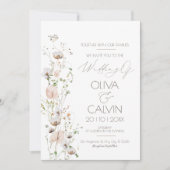 Wildblume für Minimalistische Hochzeitvorlagen Einladung (Vorderseite)