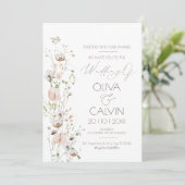 Wildblume für Minimalistische Hochzeitvorlagen Einladung (Stehend Vorderseite)