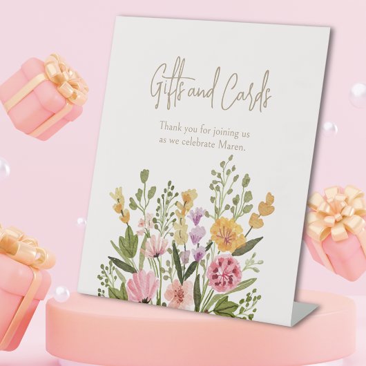 Wildblume für Wasserfarben Brautparty Sockelschild