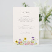 Wildblume für Wasserfarben - Details zur Hochzeit Begleitkarte (Stehend Vorderseite)