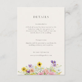 Wildblume für Wasserfarben - Details zur Hochzeit Begleitkarte