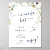 Wildblume für Wasserfarben Script Mimosa Bar Sign Poster (Vorne)