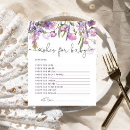 Wildblume für Wasserfarben wünscht eine Babykarte