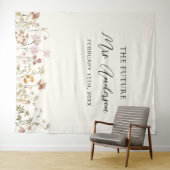 Wildblume Future Frau Foto Booth Hintergrund Wandteppich (Beispiel (Horizontal))