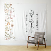 Wildblume Future Frau Foto Booth Hintergrund Wandteppich (Beispiel (Horizontal))