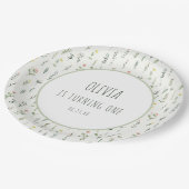 Wildblume Garden 1. Geburtstag Paper Teller (Schrägansicht)