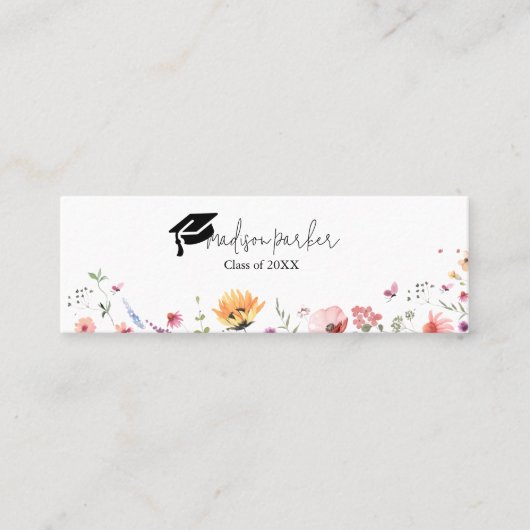 Wildblume Garden Abschluss Name Karte (Vorderseite)
