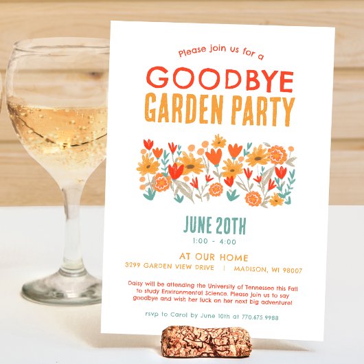 Wildblume Garden Abschluss weg Party Einladung