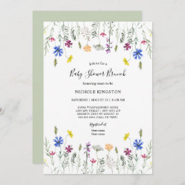 Wildblume Garden Baby Dusche Brunch Einladung