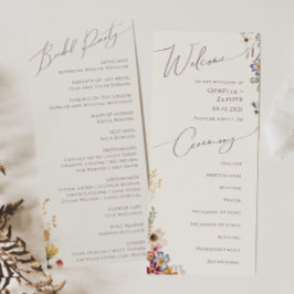 Wildblume Garden | Beige Hochzeit Programm