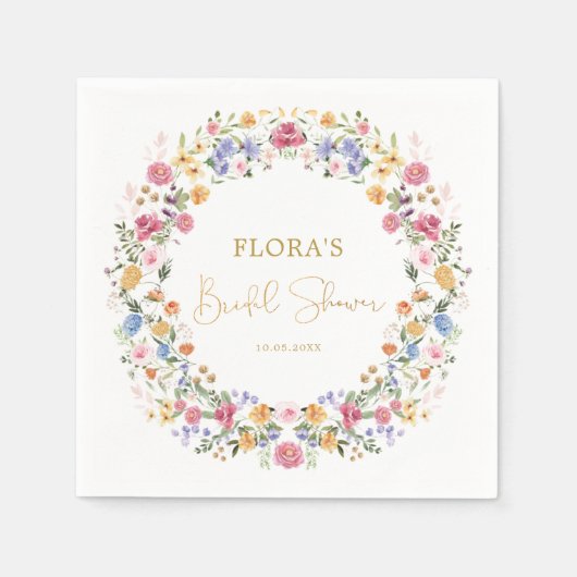 Wildblume Garden Blume Brautparty Serviette (Vorderseite)