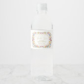 Wildblume Garden Blume Hochzeitsfeier Wasserflaschenetikett (Vorderseite)