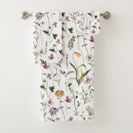 Wildblume Garden Blumenmuster Badhandtuch Set