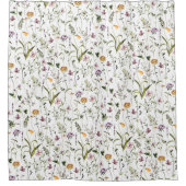 Wildblume Garden Blumenmuster Duschvorhang (Vorderseite)