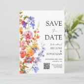 Wildblume Garden Boho Floral Elegante Hochzeit Save The Date (Stehend Vorderseite)