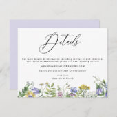 Wildblume Garden Boho Wedding Details Card Begleitkarte (Vorne/Hinten)