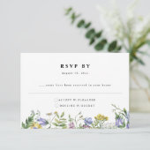 Wildblume Garden Boho Wedding RSVP Card Begleitkarte (Stehend Vorderseite)