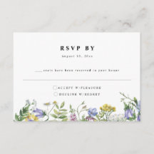 Wildblume Garden Boho Wedding RSVP Card