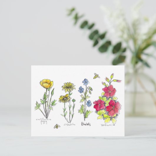 Wildblume Garden Botanische Aquädukte im Tessin Postkarte (Stehend Vorderseite)
