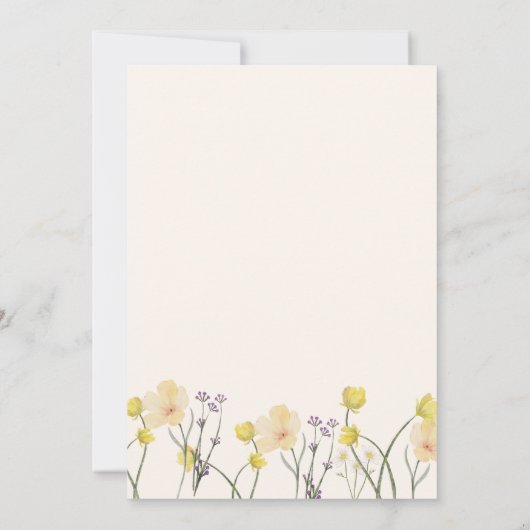 Wildblume Garden Botanische Rustikale Hochzeit Einladung (Rückseite)