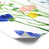 Wildblume Garden Brautparty Begrüßungszeichen Poster (Ecke)