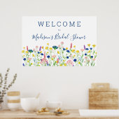 Wildblume Garden Brautparty Begrüßungszeichen Poster (Küche)