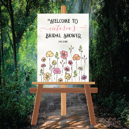 Wildblume Garden Brautparty Begrüßungszeichen Poster