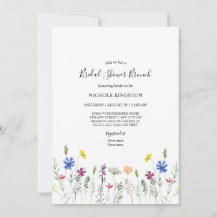 Wildblume Garden Brautparty Brunch Einladung