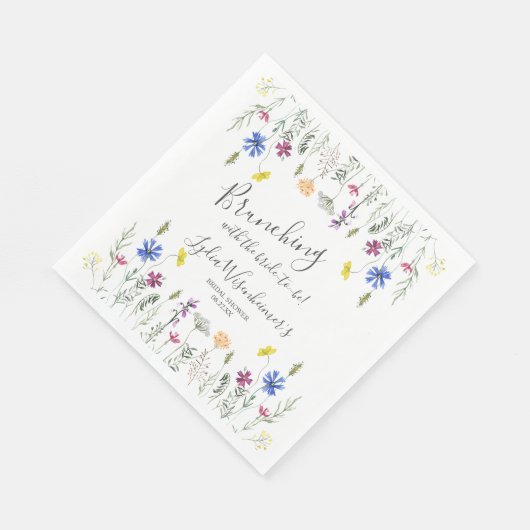 Wildblume Garden Brautparty Brunch Serviette (Ecke)