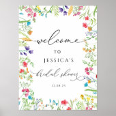 Wildblume Garden Brautparty Herzlich willkommen Poster (Vorne)