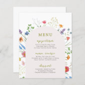 Wildblume Garden Brautparty Menü (Vorne/Hinten)