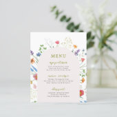 Wildblume Garden Brautparty Menü (Stehend Vorderseite)