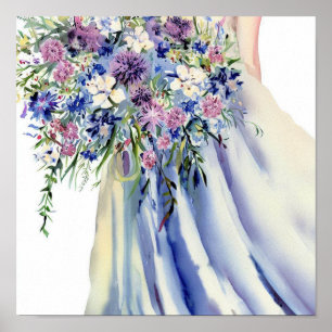 Wildblume Garden, Bridal Cascading Bouquet 1, Poster