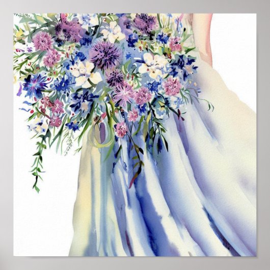 Wildblume Garden, Bridal Cascading Bouquet 1, Poster (Vorne)