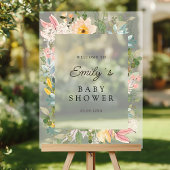 Wildblume Garden Charm | Baby Dusche Empfang Acrylschild