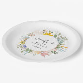 Wildblume Garden Charm | Babyparty Pappteller (Schrägansicht)