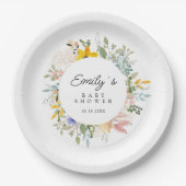 Wildblume Garden Charm | Babyparty Pappteller (Vorderseite)