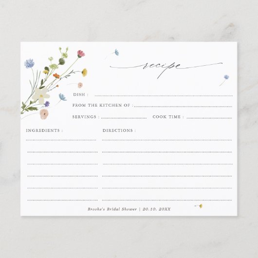 Wildblume Garden chic Brautparty Rezept (Vorderseite)