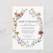 Wildblume Garden Eine Kinderdusche im Blut Einladung (Vorne/Hinten)