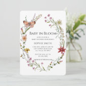 Wildblume Garden Eine Kinderdusche im Blut Einladung (Stehend Vorderseite)