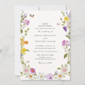 Wildblume Garden Elegante Hochzeit Einladung (Vorderseite)